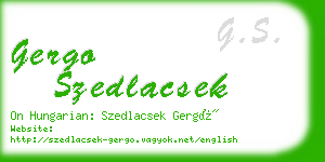 gergo szedlacsek business card